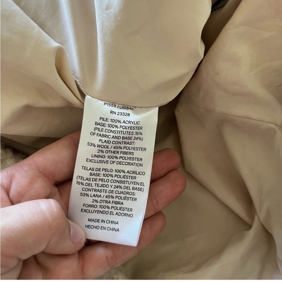 Pendleton Cream Sherpa Shearling Fuzzy Fleece Zip Up Jacket Women's Size Medium - Picture 12 of 12